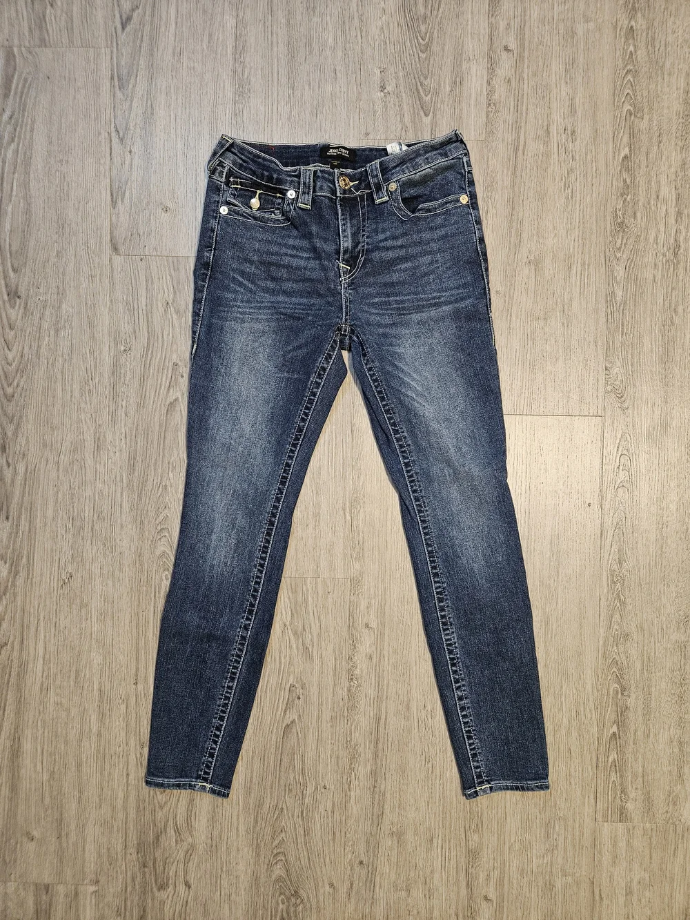 True Religion Women's Indigo Jennie Curvy Skinny Jeans - Signature Pockets - Picture 2 of 13